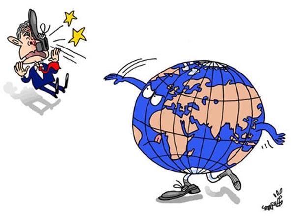 En yaratıcı Bush'a veda karikatürleri