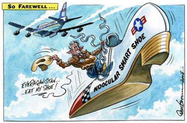 En yaratıcı Bush'a veda karikatürleri