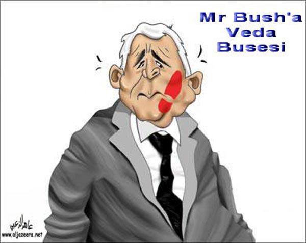 En yaratıcı Bush'a veda karikatürleri