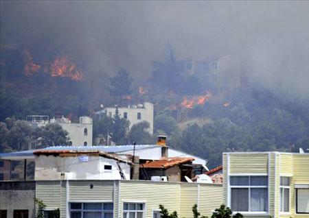 Foça'da orman yangını  - Resim 12