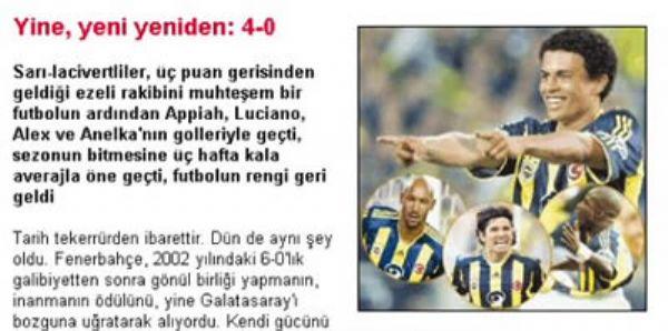 Tarihe  damga vuran derbi Manşetleri - Resim 1