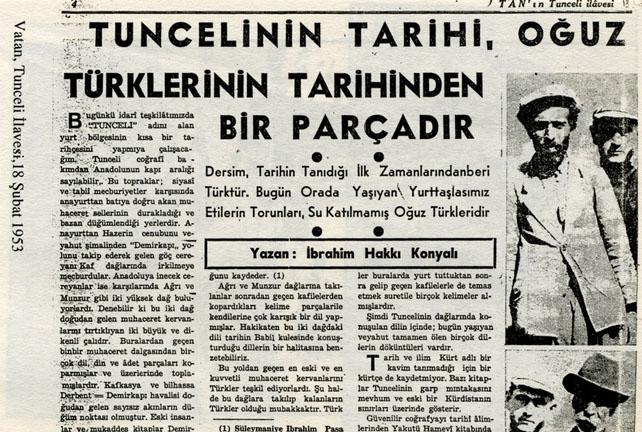 Dönemin Dersim manşetleri