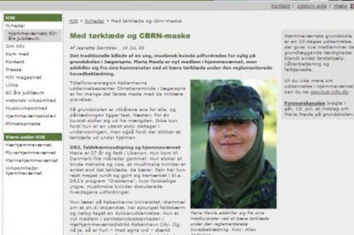 Danimarka'da türbanlı asker