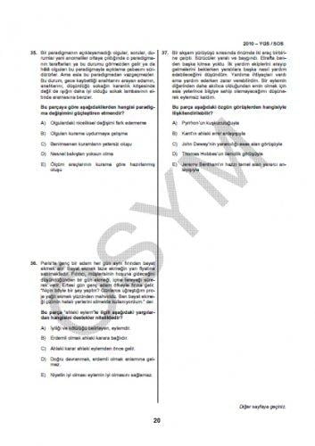 YGS Sosyal Bilgiler soru ve cevapları