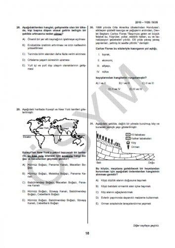 YGS Sosyal Bilgiler soru ve cevapları