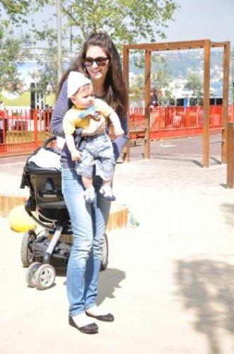 Selin Toktay çocuklarıyla 