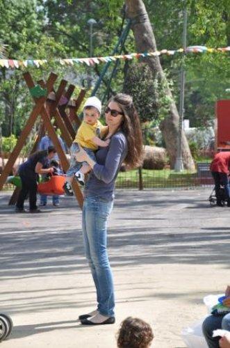 Selin Toktay çocuklarıyla 