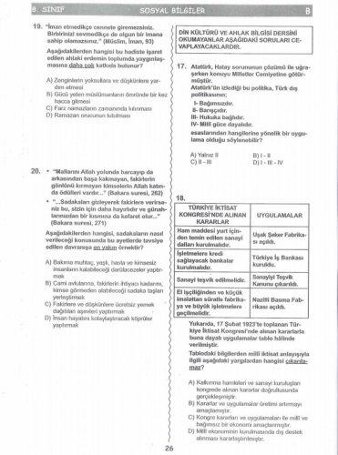 İşte SBS soruları