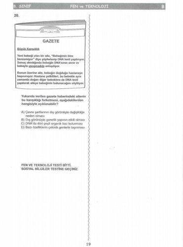 İşte SBS soruları