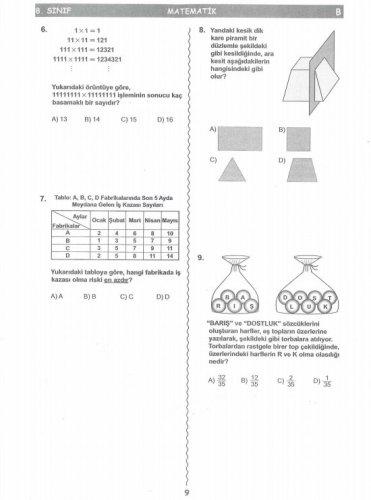 İşte SBS soruları