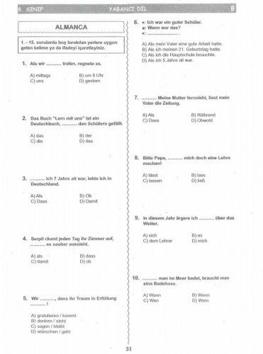 İşte SBS soruları