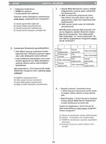 İşte SBS soruları