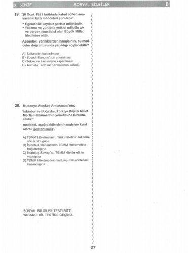 İşte SBS soruları