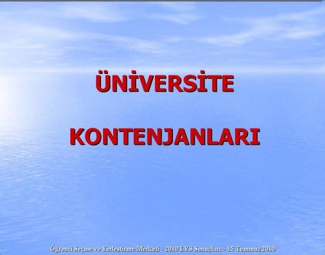 2010 Lys Sınavlarına ilişkin sayısal bilgiler