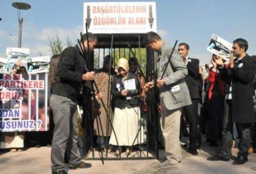 Ankara'da başörtüsü eylemi - Resim 12