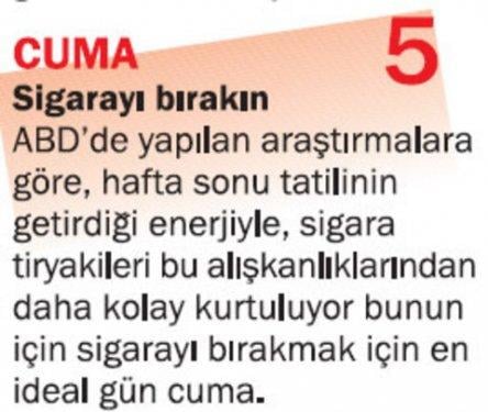 Hangi gün ne yapılmalı