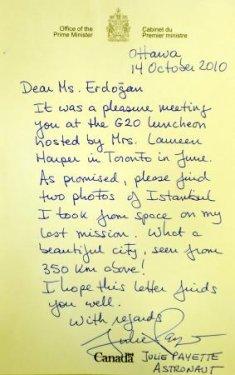 Emine  Erdoğan'a  uzaydan mektup - Resim 1