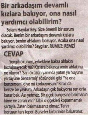 Haydar Dümen'e gelen ilginç sorular