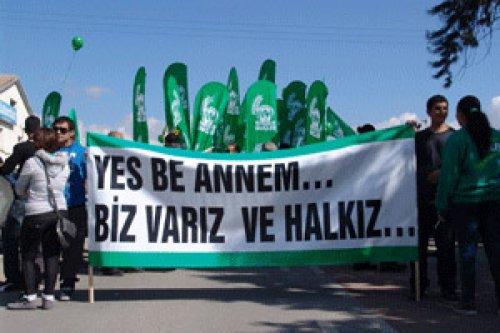 KKTC'deki besleme tepkisi mitingden kareler - Resim 5