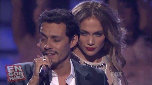 JLO'dan eşi Marc Anthony'ye ateşli öpücük