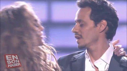 JLO'dan eşi Marc Anthony'ye ateşli öpücük