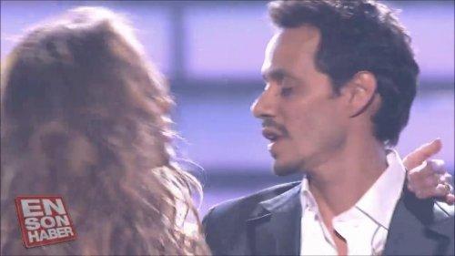 JLO'dan eşi Marc Anthony'ye ateşli öpücük
