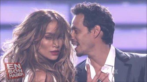 JLO'dan eşi Marc Anthony'ye ateşli öpücük