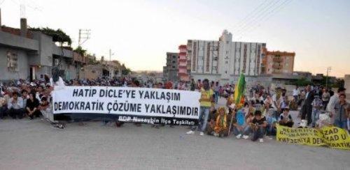Silopi'de Hatip Dicle protestosu