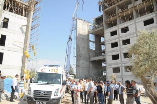 Kilis'te yurt inşaatı çöktü