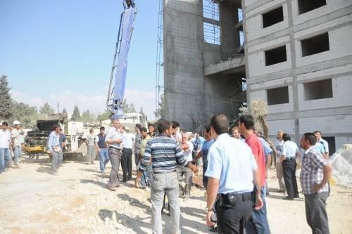 Kilis'te yurt inşaatı çöktü