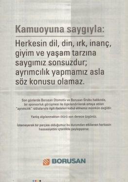 Borusan'dan gazetelere tam sayfa ilan  - Resim 2