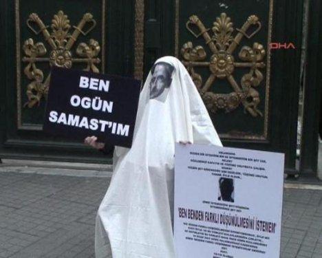 Polisi alarma geçiren tek kişilik eylem - Resim 7