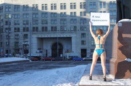 Rusya'da eksi 14 derecede Putin eylemi 