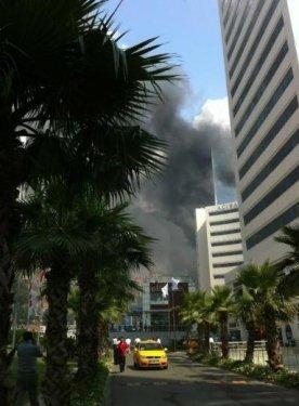 Beşiktaş Polat Tower'da yangın
