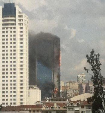 Beşiktaş Polat Tower'da yangın
