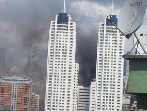 Beşiktaş Polat Tower'da yangın