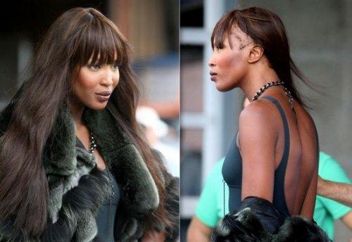 Naomi Campbell kelliğin eşiğinde