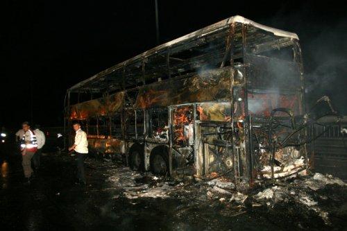 Düzce'de otobüs yangını