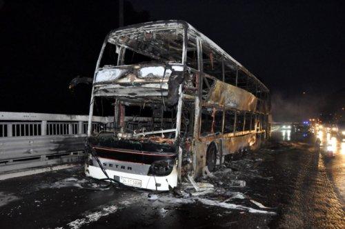 Düzce'de otobüs yangını