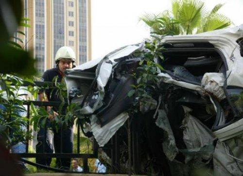 Porsche'la korkunç kaza