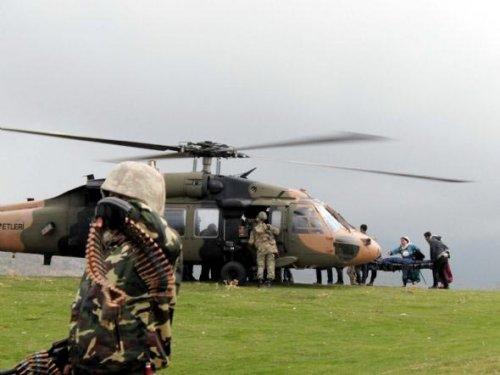 PKK'lı cenazesini helikopterle taşıdılar