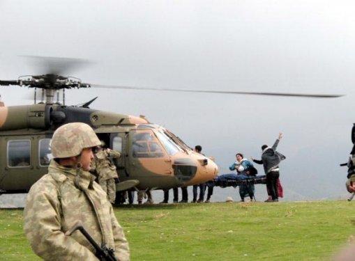 PKK'lı cenazesini helikopterle taşıdılar