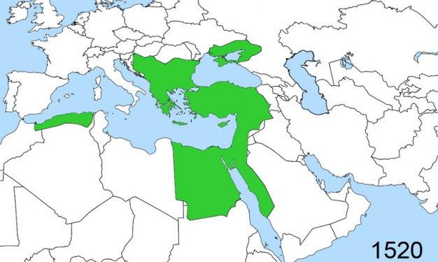 Doğuştan yükselişe-zirveden çöküşe Osmanlı haritası