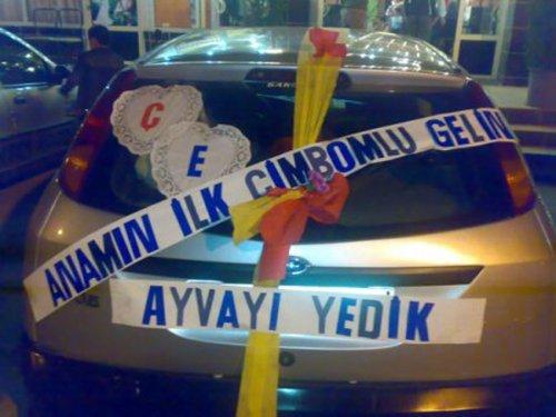 Gelin arabası arkası yazıları