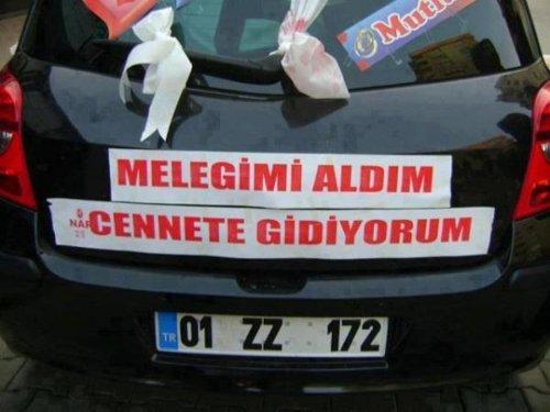 Gelin arabası arkası yazıları