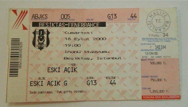 Eski maç biletleri
