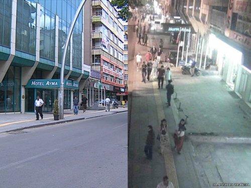 Bayrak yakma eyleminin karşılaştırmalı fotoğrafları