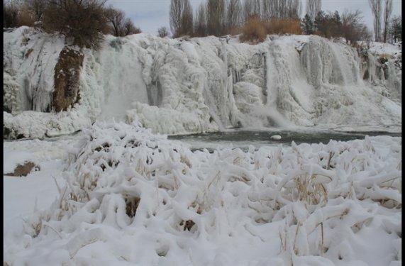 Muradiye Şelalesi dondu