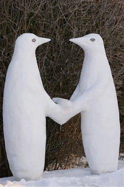 Göz alıcı kar heykeller 