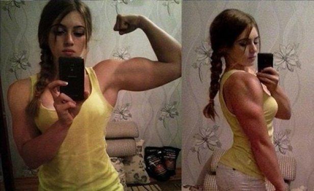 Valeria Lukyanova birçok erkeği kıskandıracak kaslara sahip